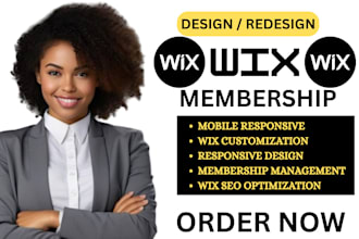 design a professional wix membership website  content and payment setup