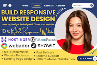 build revamp or clone update showit website webador hostinger wordpress website