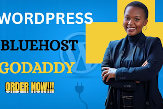 develop business wordpress website on bluehost, siteground, godaddy, hostinger