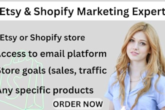 set up  promotion etsy shop etsy marketing shopify marketing boost traffic sales