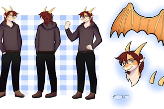 draw furry art, anime art, nsfw, anime mmd model, vtuber design, reference sheet