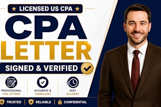 prepare and sign US CPA letter for mortgage, loan and financial verification