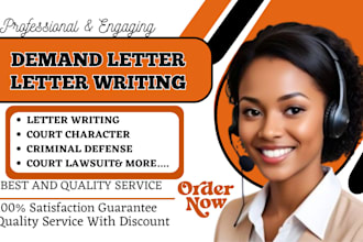 write court character letter for court lawsuit criminal defense demand letter
