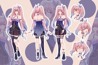 anime character, anime art, anime nsfw, anime vrchat avatar, anime ref sheet, oc