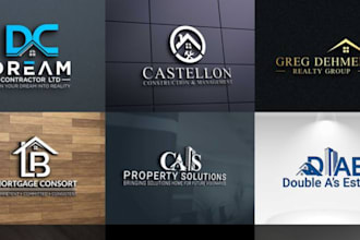 design real estate, design realtor, business, construction and property logo