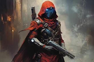 design an sci fi character and sci fi art