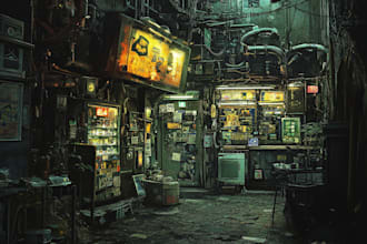 draw a cyberpunk futuristic city and background
