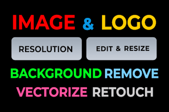 resize image, recreate, vectorize,remove background, edit