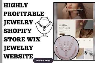 design highly profitable jewelry shopify store wix jewelry website dropshipping