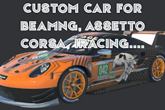 make custom mod and car for beamng, assetto corsa, iracing, sim games