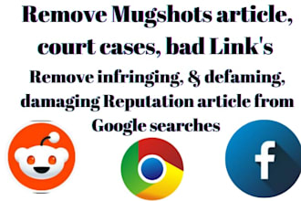 report, mugshot articles, cases, bad links, infringing content from google