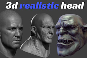 sculpt realistic 3d head model,3d bust 3d face model statues for 3d printing