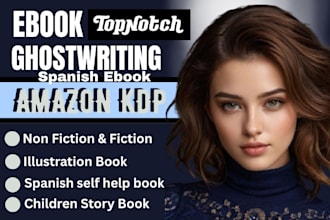 ghostwrite ebook for amazon kdp publishing, fiction ebook writing, spanish ebook