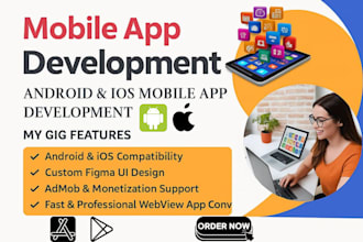 do mobile app development for android and ios app with clean UI