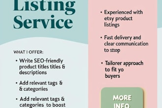 optimize your etsy product listings SEO titles, tags and descriptions