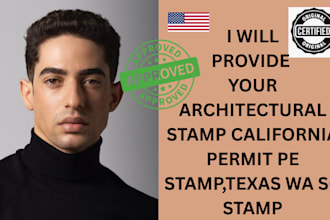 provide your architectural stamp california permit pe stamp,texas wa sc stamp