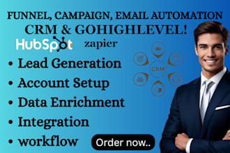 setup email marketing build form,setup livechat list segmentation in hubspot crm