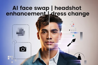 do realistic face swap, headshot upscale your photo clothing swap professionally