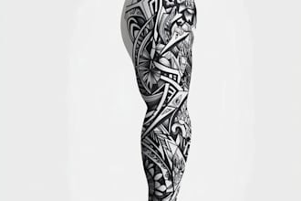 create sleeve tattoo design in geometric style
