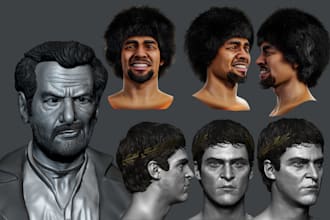 sculpt realistic 3d head 3d bust statue 3d face likeness 3d modeling 3d printing