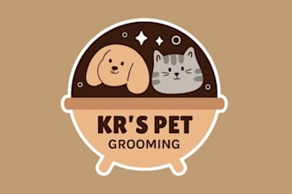 design modern pet dog cat and animal logo for your business