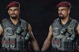 do 3d character modeling for 3d game character, 3d mask, 3d hair for zbrush