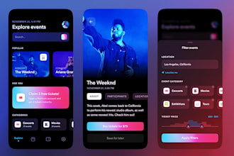 develop event booking app, event management app, festival booking app, event app