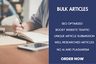 write weekly bulk articles