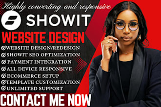 design a responsive showit website, redesign and customize showit website,showit
