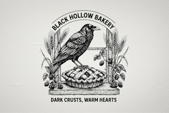 create a stunning hand drawn logo with vintage illustration