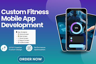 develop design fitness app gym app health workout mobile app for IOS, android