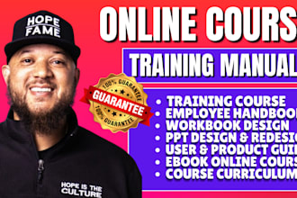 do training manual, training course, instruction manual, workbook, online course
