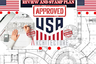 seal review licensed architect USA pe stamp in texas california for city permit
