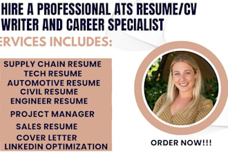 write automotive resume, civil resume, supply chain, IT field service, tech cv