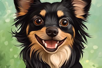 draw disney pets portrait illustration in disney style
