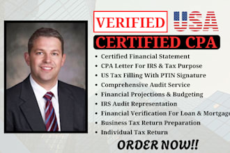 sign US CPA letter, audit financial statement, expense ratio, financial forecast