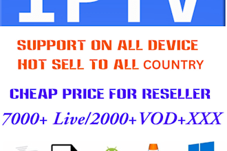 offer iptv m3u playlist, reseller subscription, live channel, full access panel