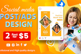 design premium post, ads, carousel, banner for instagram, fb, linkedin