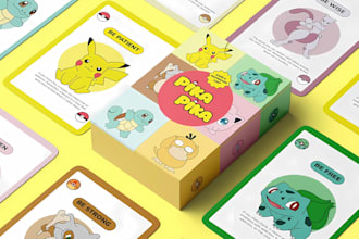 create card game board game card illustration playing card template box mockup