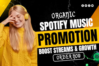 boost and do organic spotify music promotion for real organic streams and growth