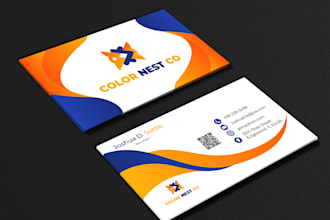 design a professional and eye catching business card with qr code