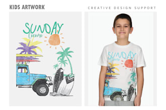 design kids creative chest print with technical file