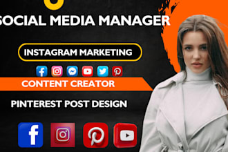 social media manager content creator instagram marketing pinterest post design