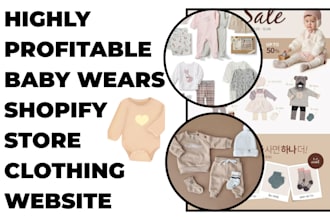design profitable baby wear shopify store baby clothing website