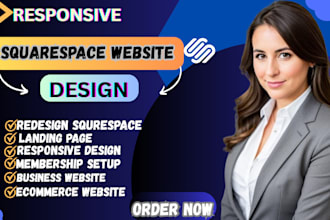 build modern squrespace website design,seo redesign squarespace landing page