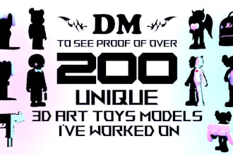 create 3d art toy models for pla and uv resin printing