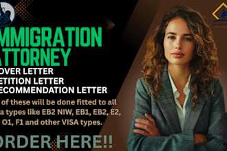 draft fitted immigration cover letter, petition letter for all visa types