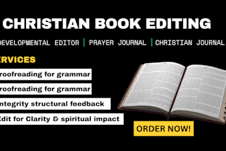 developmental edit proofread sunday service sermon prayer journal christian