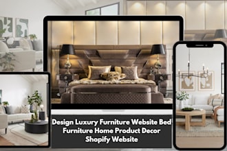 design luxury furniture website bed furniture home product decor shopify website