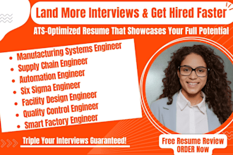 write manufacturing engineer, automation, QA, facility design engineering resume